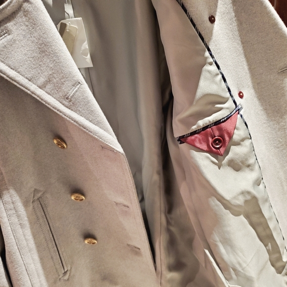 J Crew Italian Wool Peacoat, Heather Silver - Picture 3 of 4